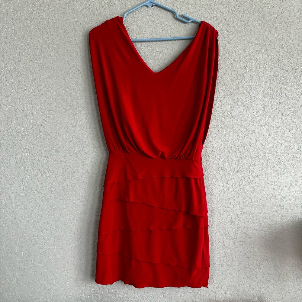 B Darlin Womens Dress Small 5/6 Red Cowl Neck